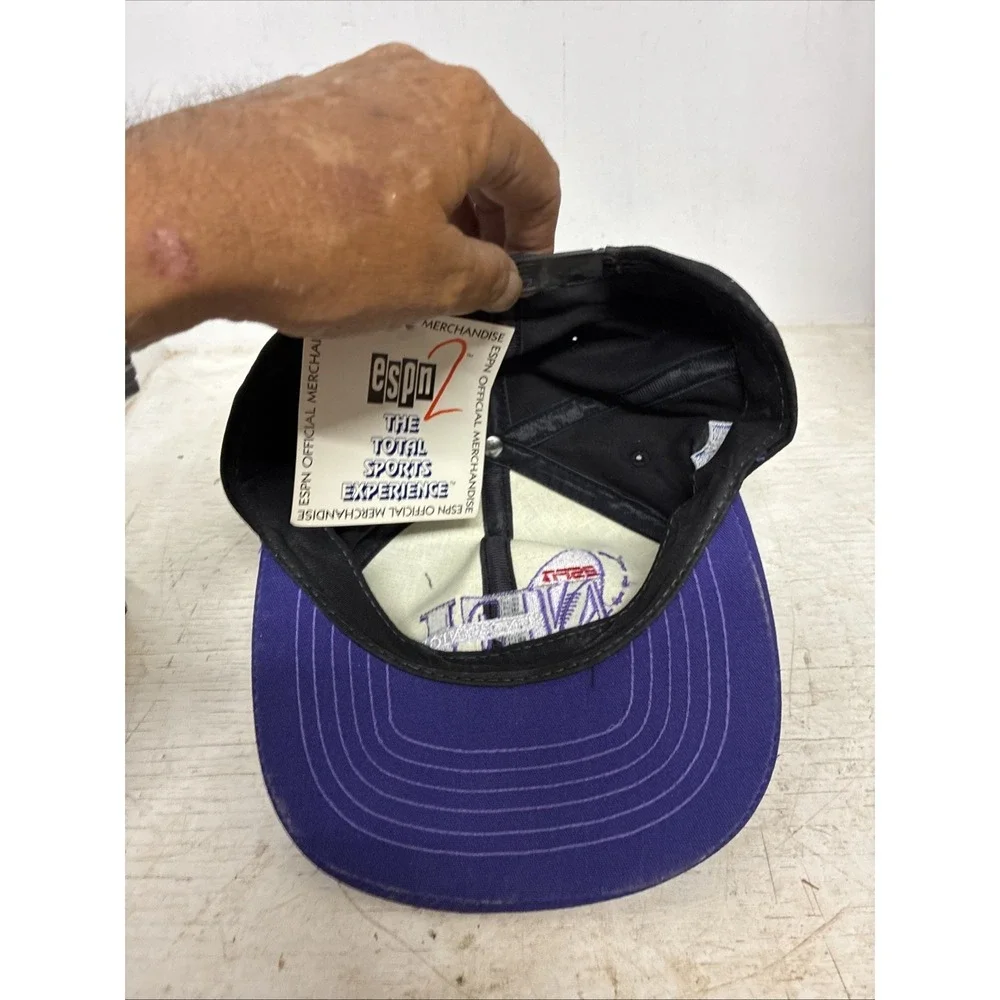 NWT Official ESPN NFL Logo Sunday Night Cap Hat Strapback Black Purple Football